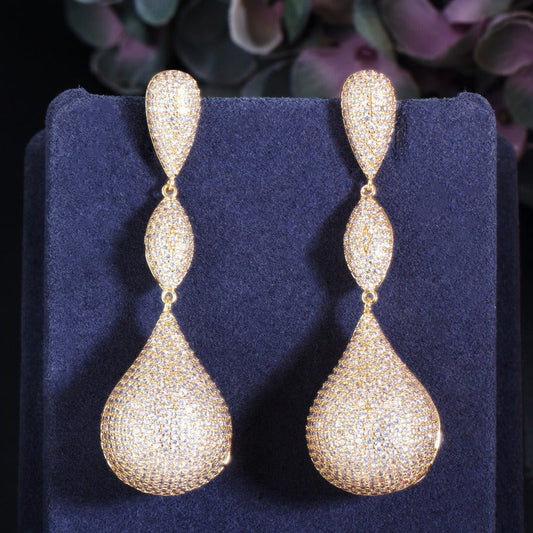 Micro-Paved Zirconia Irregular Earrings