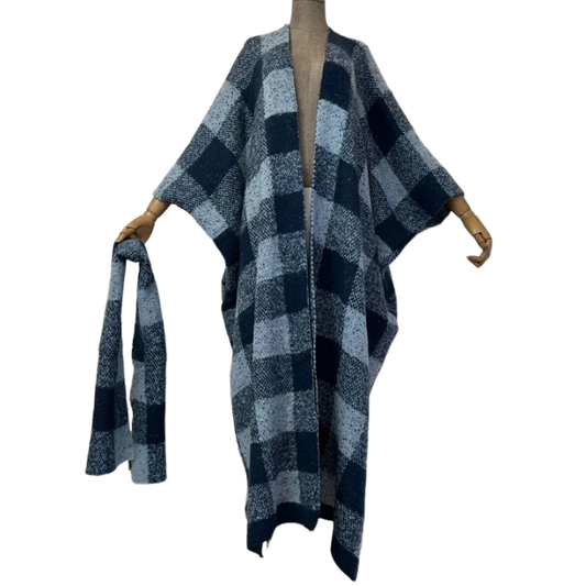 Minimalist plaid Maxi Cardigan - WINI